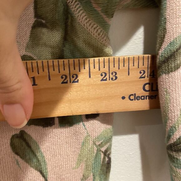 J Jill Sweater Women Petite LP Pink Green Pullover Royal Palm Leaf Printed NWT - Picture 13 of 16